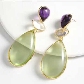 Geometric long earrings